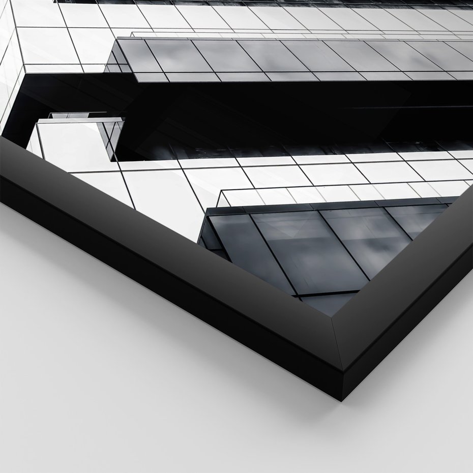 Zestaw obrazy w ramie, plakaty - architektura, budynki, miasto - rama czarna