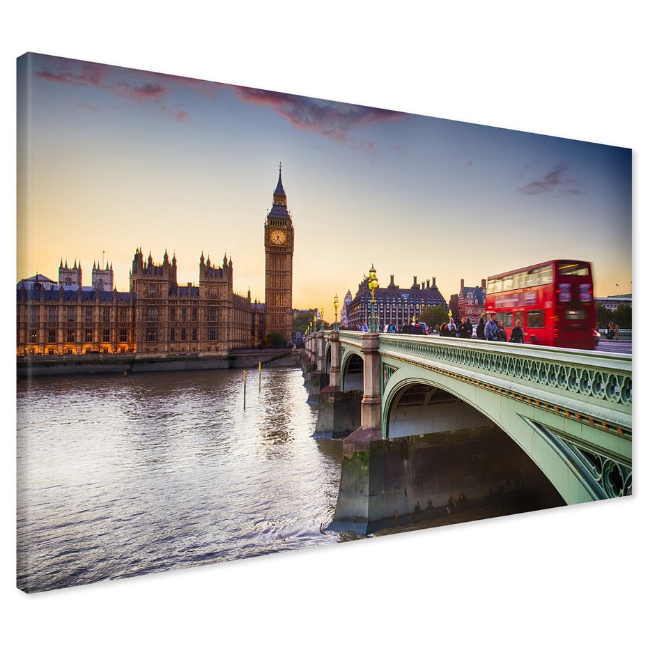 Obraz na płótnie - Londyn, Big Ben, autobus