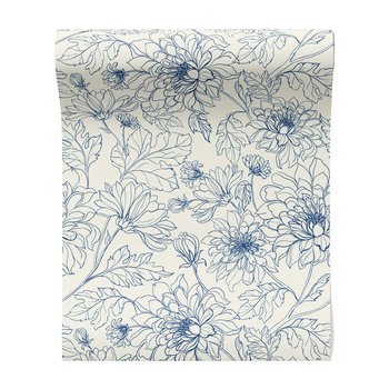 Tapeta - kwiaty, liście, kontur