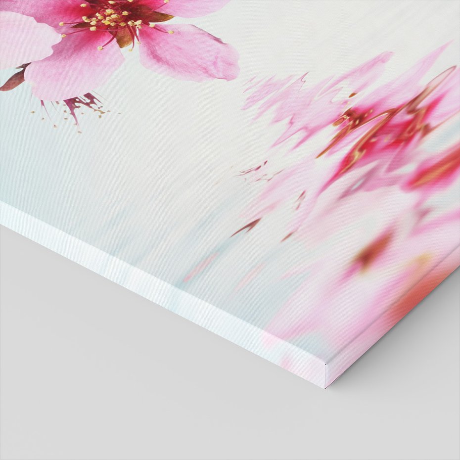 Obraz na płótnie - kwiaty, odbicie, woda