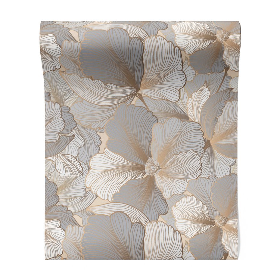 Tapeta - kwiaty, linie, elegancja