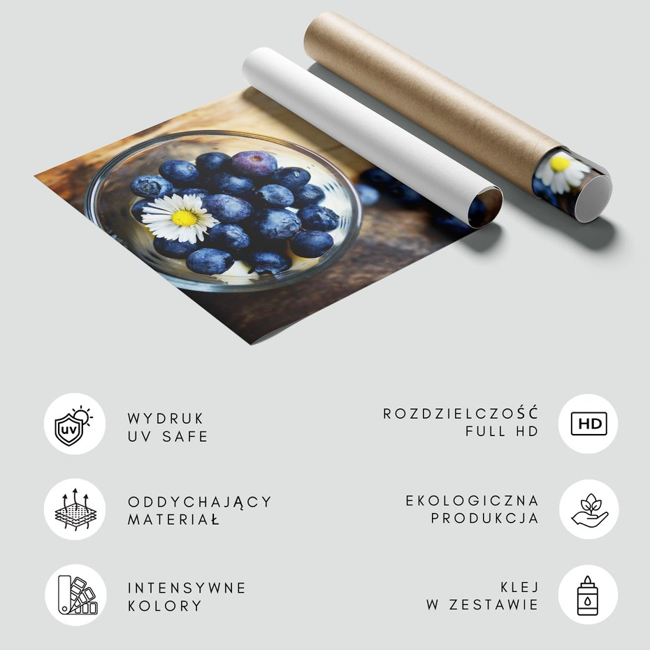 Fototapeta - jagody, kwiaty, jedzenie