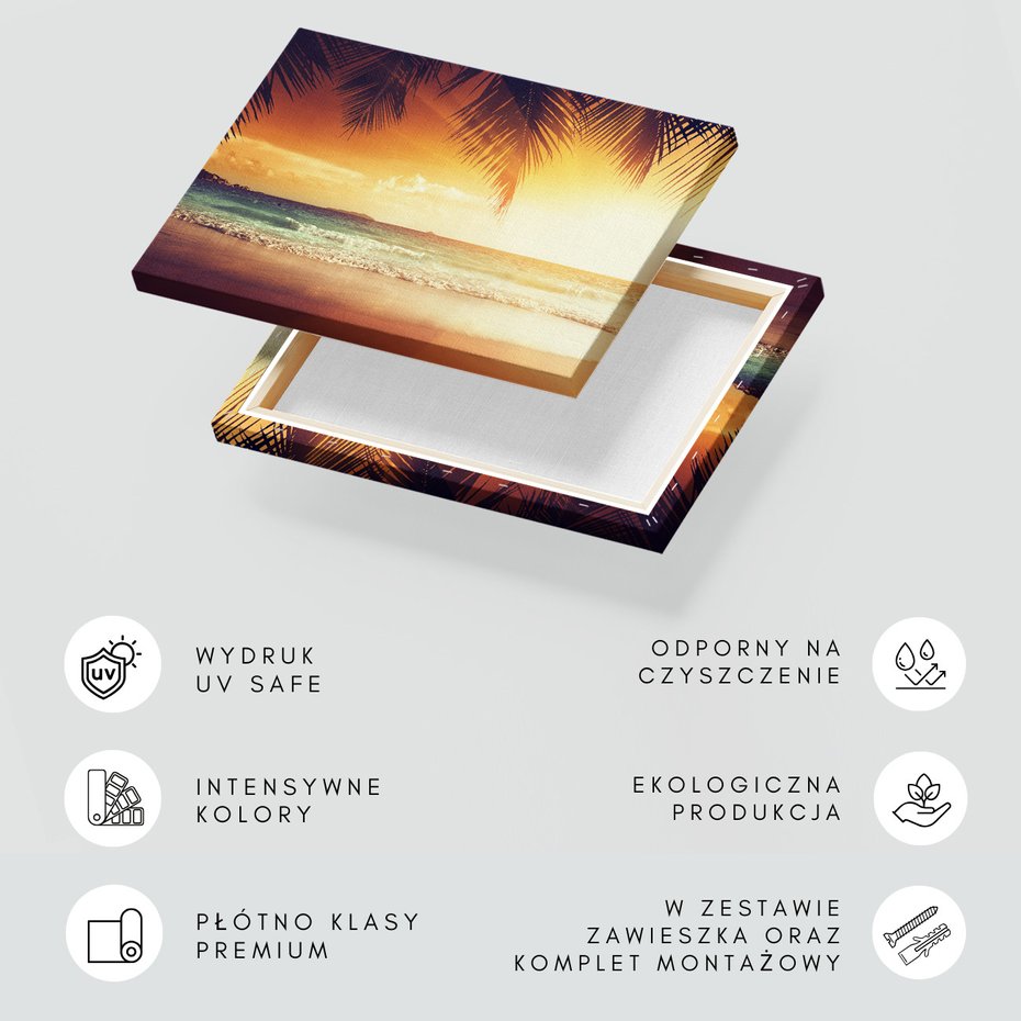 Obraz na płótnie - plaża, morze, palmy