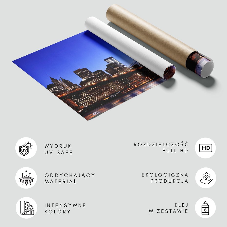 Fototapeta - miasto, most, noc