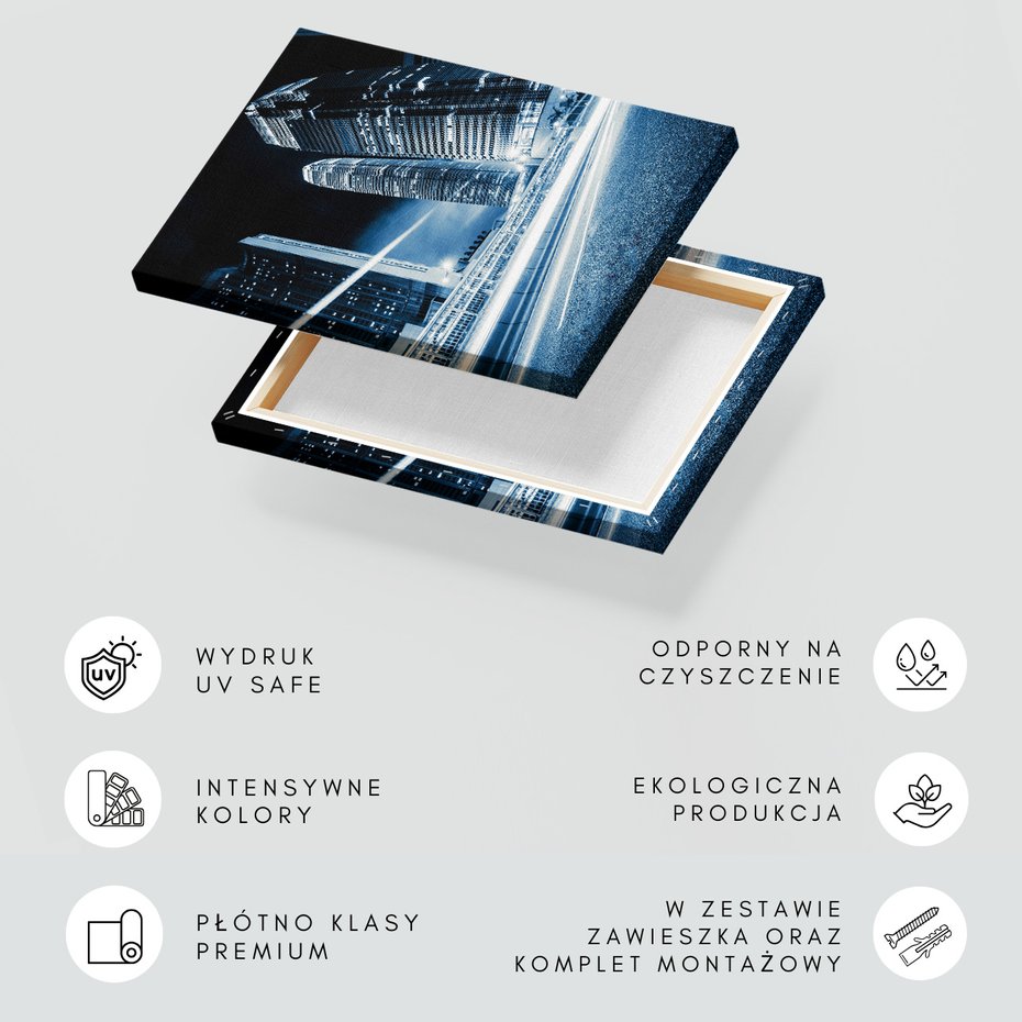 Obraz na płótnie - miasto, noc, budynki