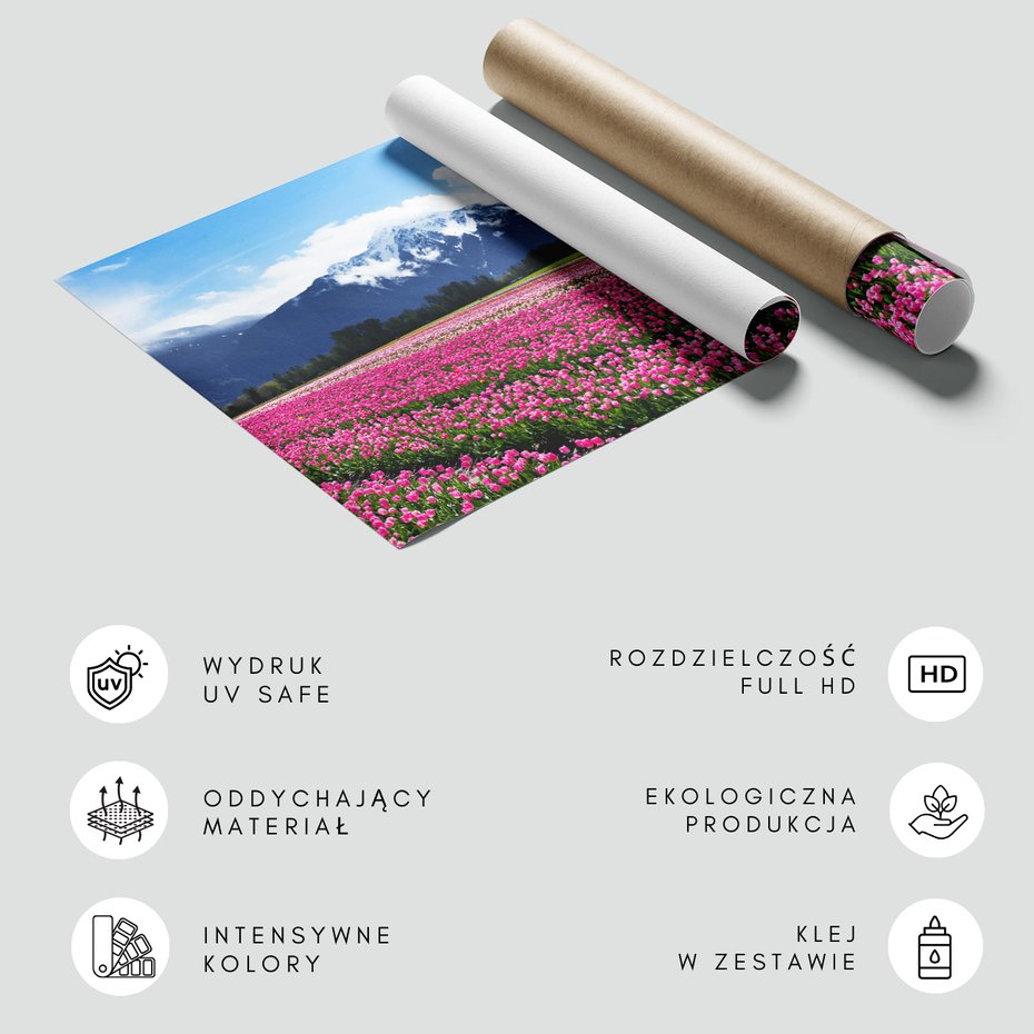 Fototapeta - kwiaty, tulipany, góry