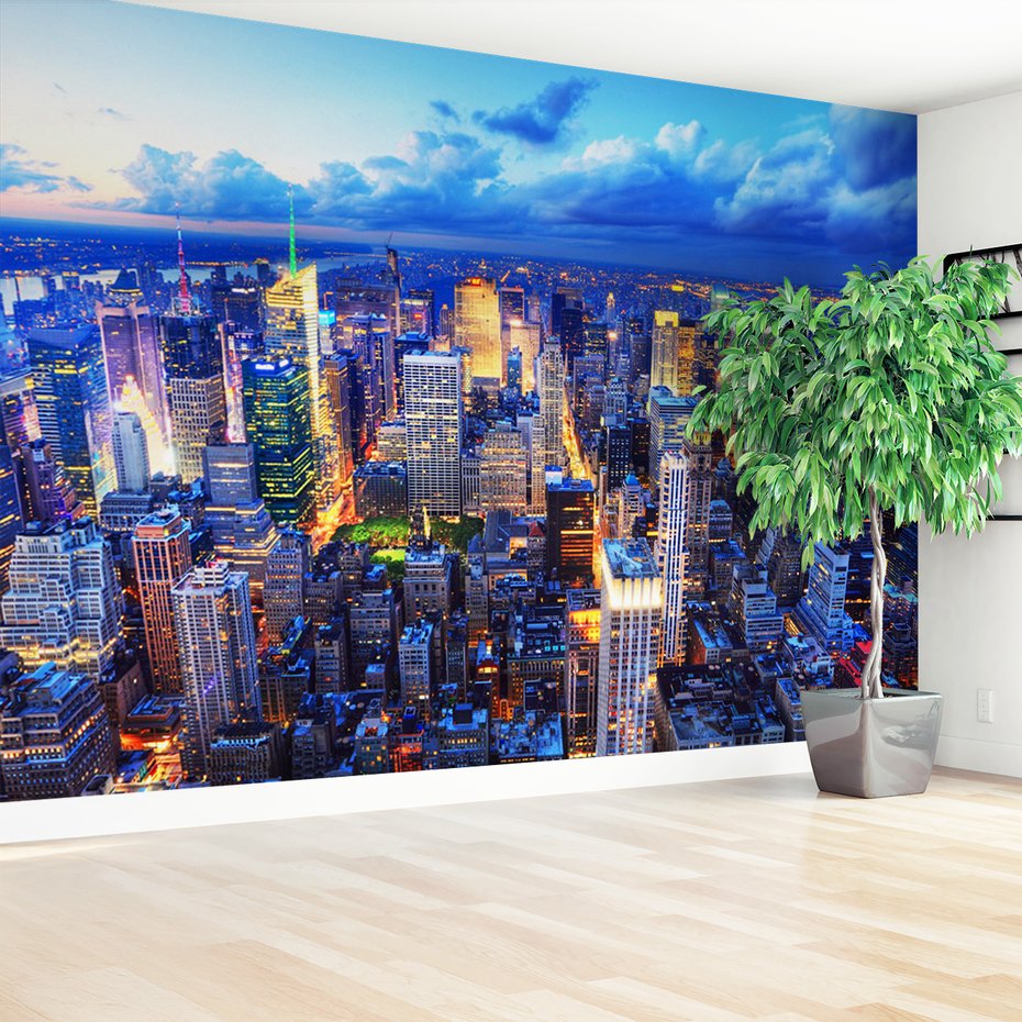 Fototapeta - miasto, noc, budynki