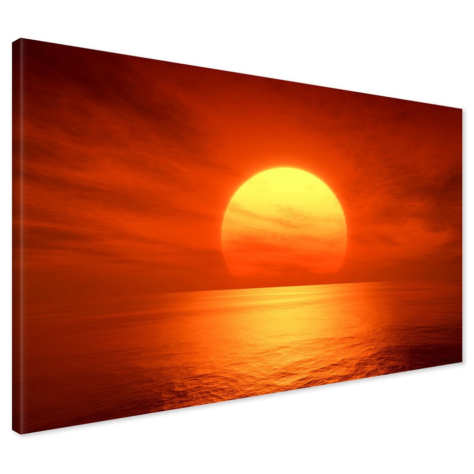 Obraz na płótnie - zachód słońca, morze, niebo