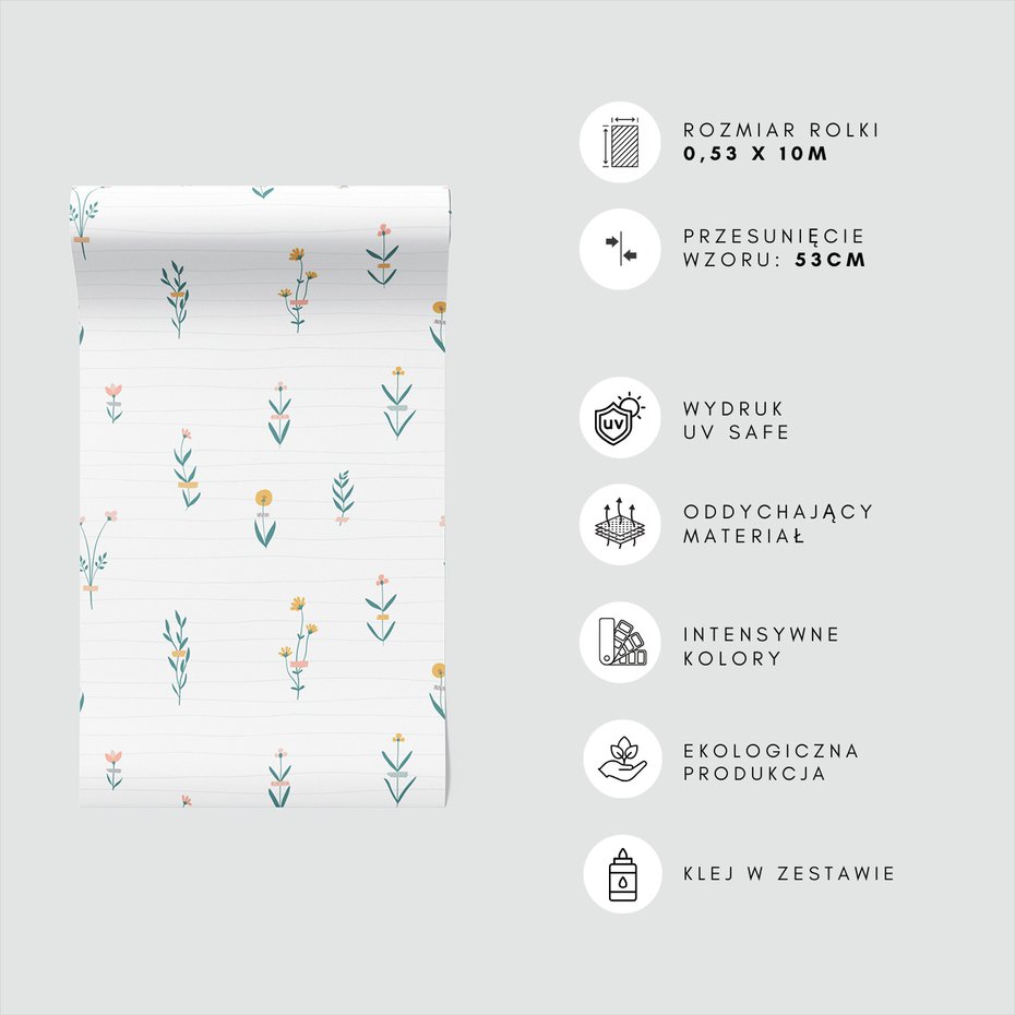 Tapeta - kwiaty, liście, minimalizm