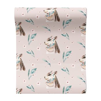 Tapeta - wiewiórka, kwiaty, liście