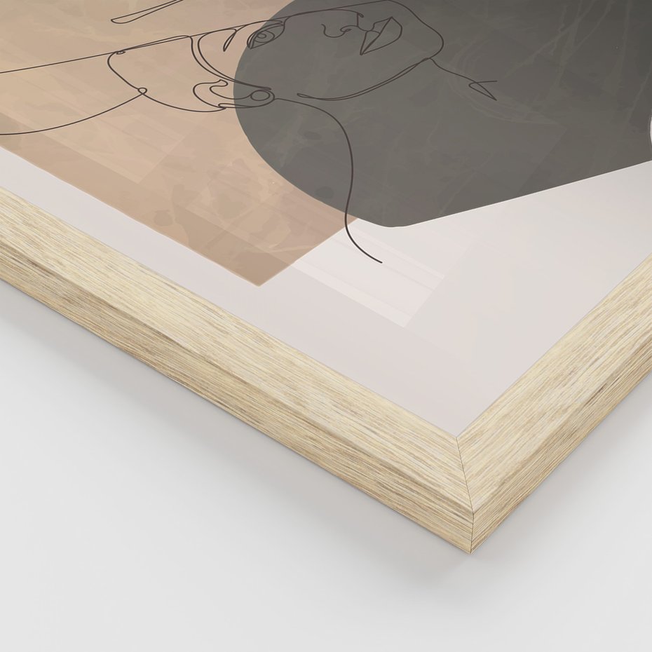 Zestaw obrazy w ramie, plakaty - kobieta, portret, abstrakcja - rama drewno