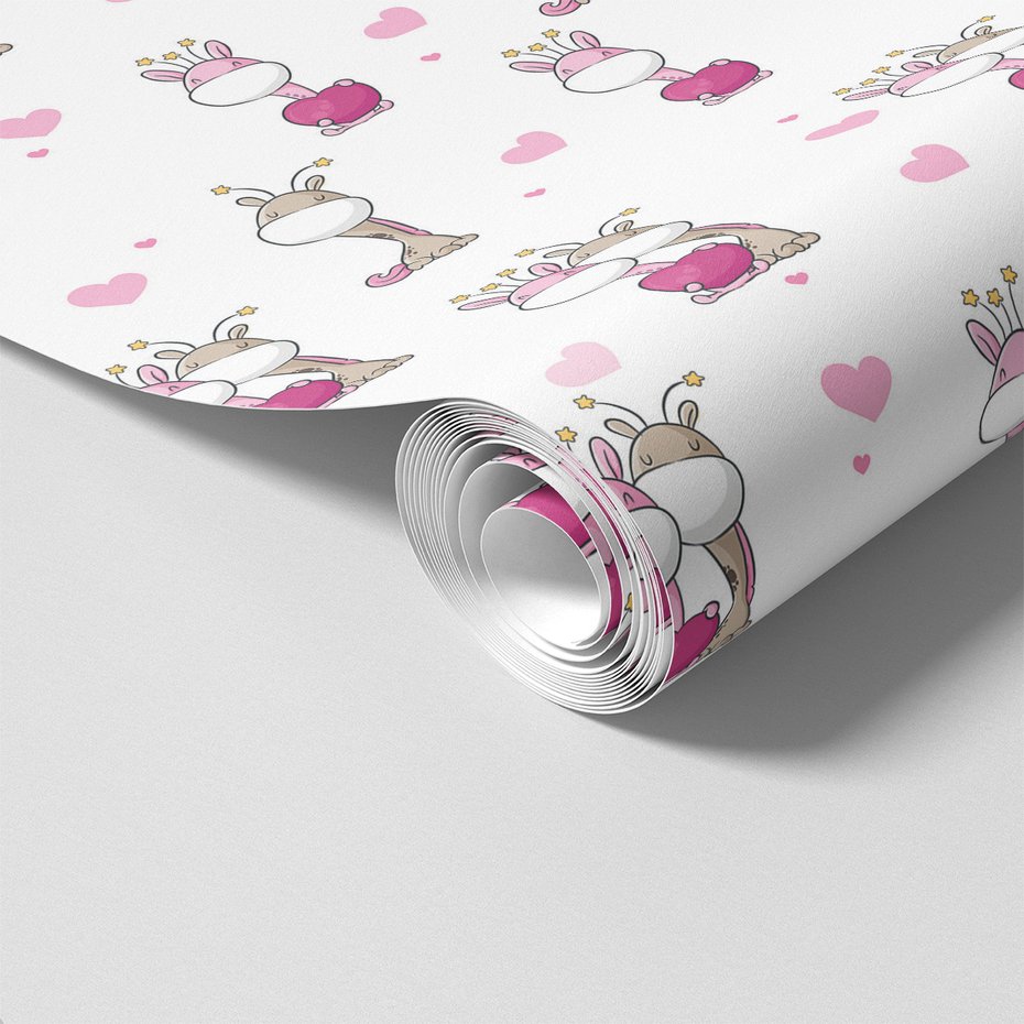 Tapeta - dziecięca, serca, postacie,