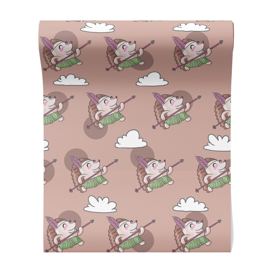 Tapeta - dziecięca, jeż, strzała, chmura