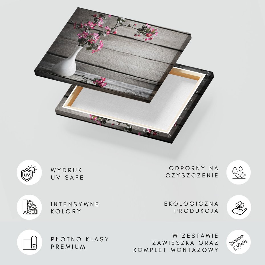 Obraz na płótnie - kwiaty, wazon, różowe