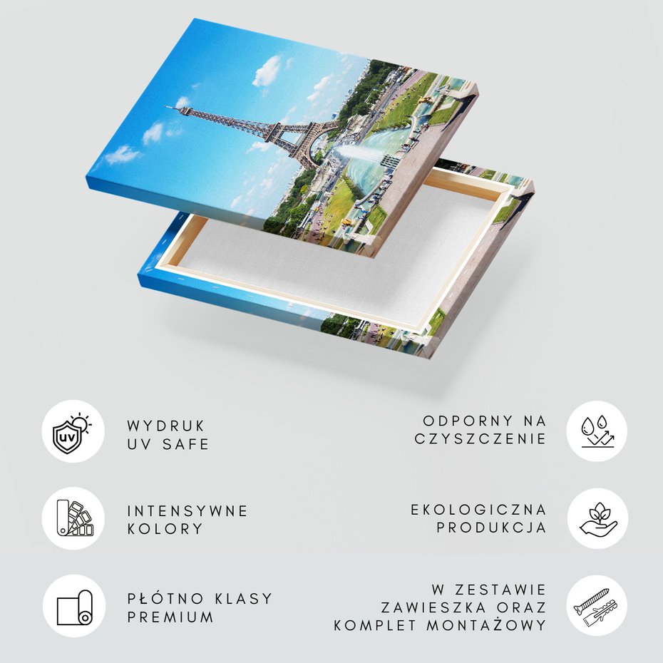 Obraz na płótnie - Paryż, wieża Eiffla, miasto