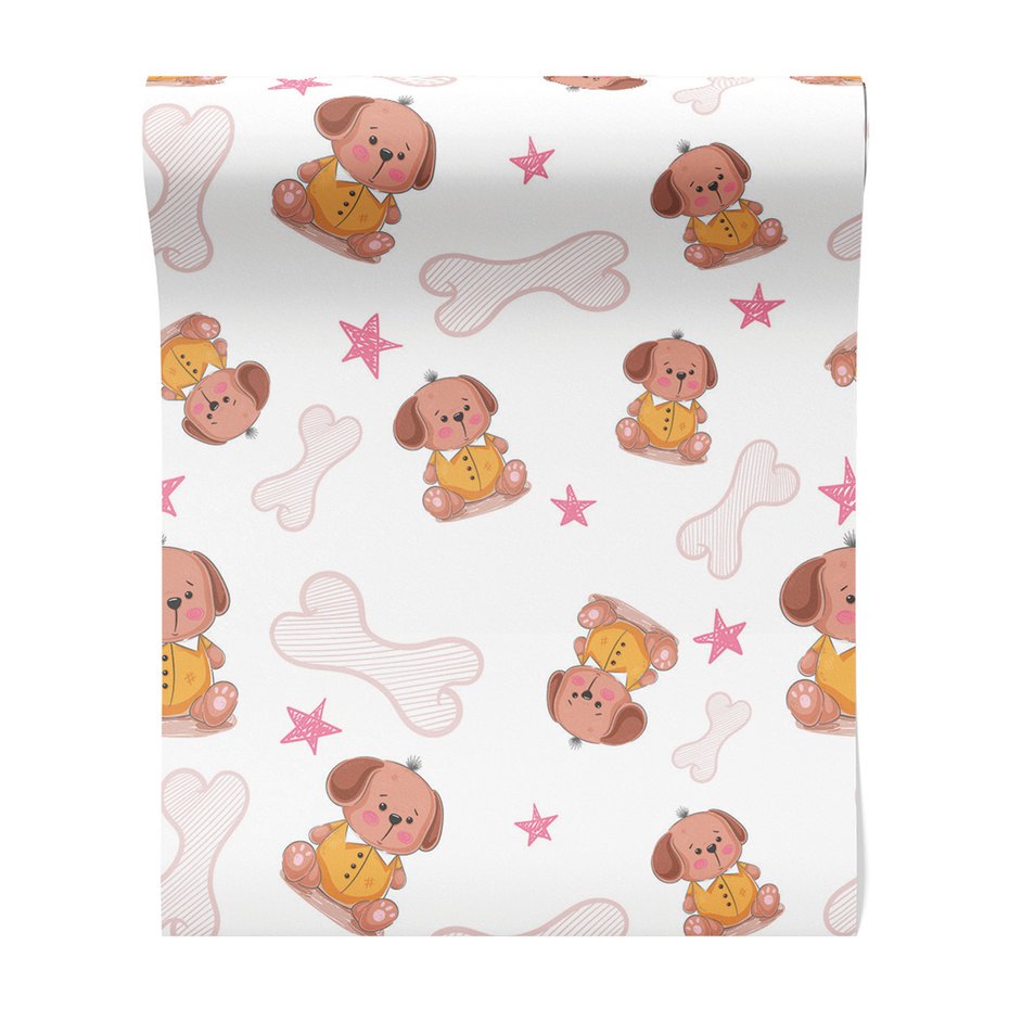 Tapeta - dziecięca, pies, kość, gwiazda