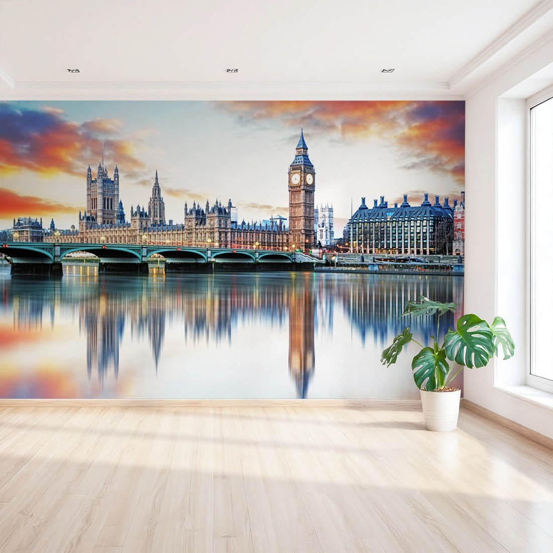 Fototapeta - Londyn, Tamiza, Big Ben