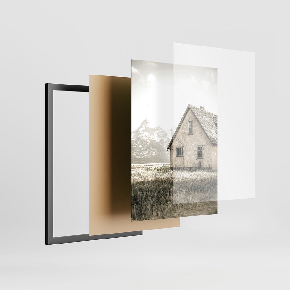 Zestaw obrazy w ramie, plakaty - dom, drzwi, rustykalny - rama czarna
