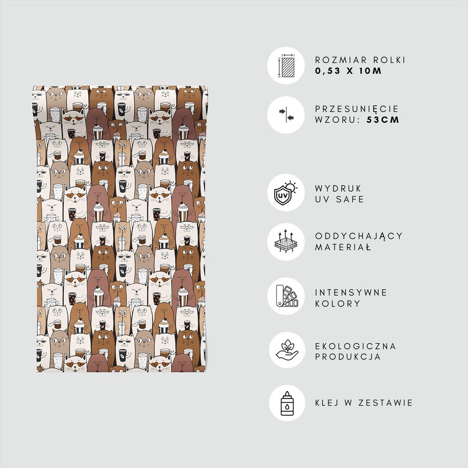 Tapeta - koty, napoje, okulary