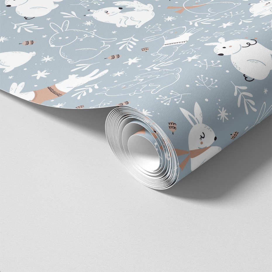 Tapeta - dziecięca, króliki, wiewiórki, liście