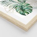 Zestaw obrazy w ramie, plakaty - liście, rośliny, tropikalne - rama drewno