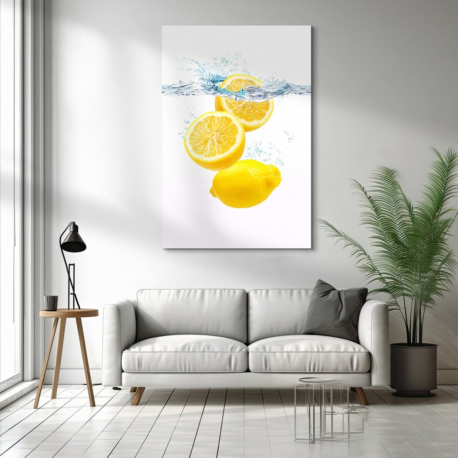 Obraz na płótnie - cytryny, woda, owoce