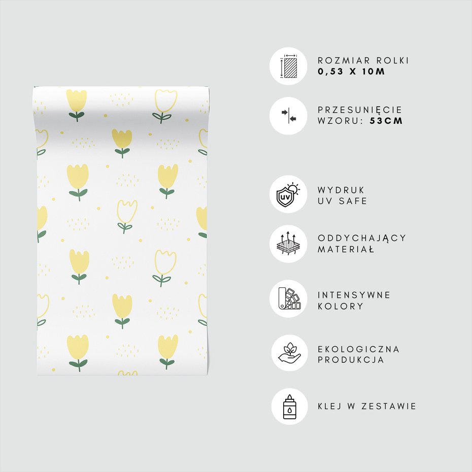 Tapeta - kwiaty, kropki, ilustracja