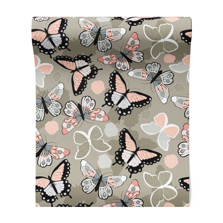 Tapeta - motyle, róże, tło