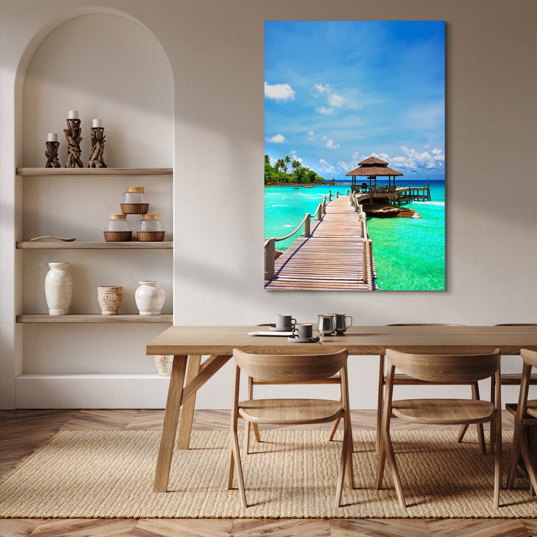 Obraz na płótnie - plaża, morze, pomost