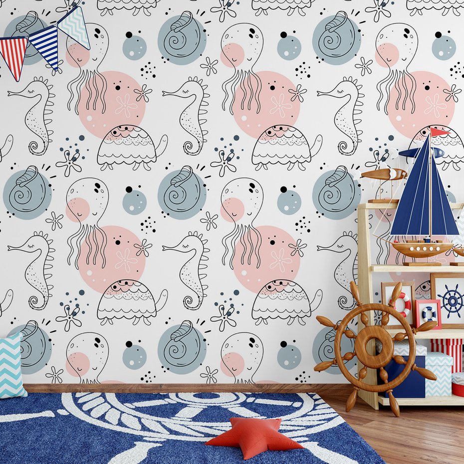 Tapeta - dziecięca, morze, zwierzęta