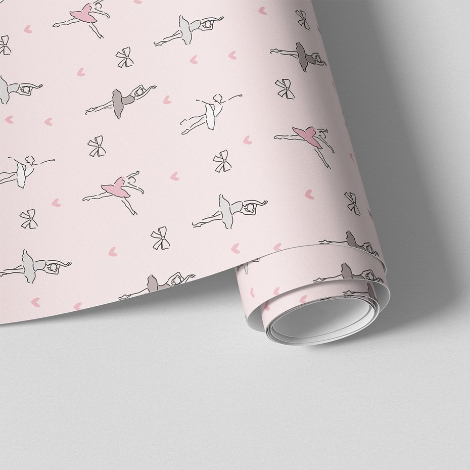 Tapeta - dziecięca, baletnica, kokarda, tło