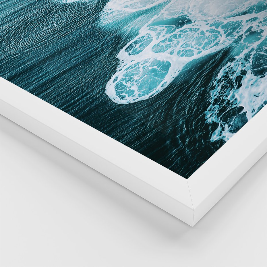 Zestaw obrazy w ramie, plakaty - tropikalny, morze, palmy - rama biała