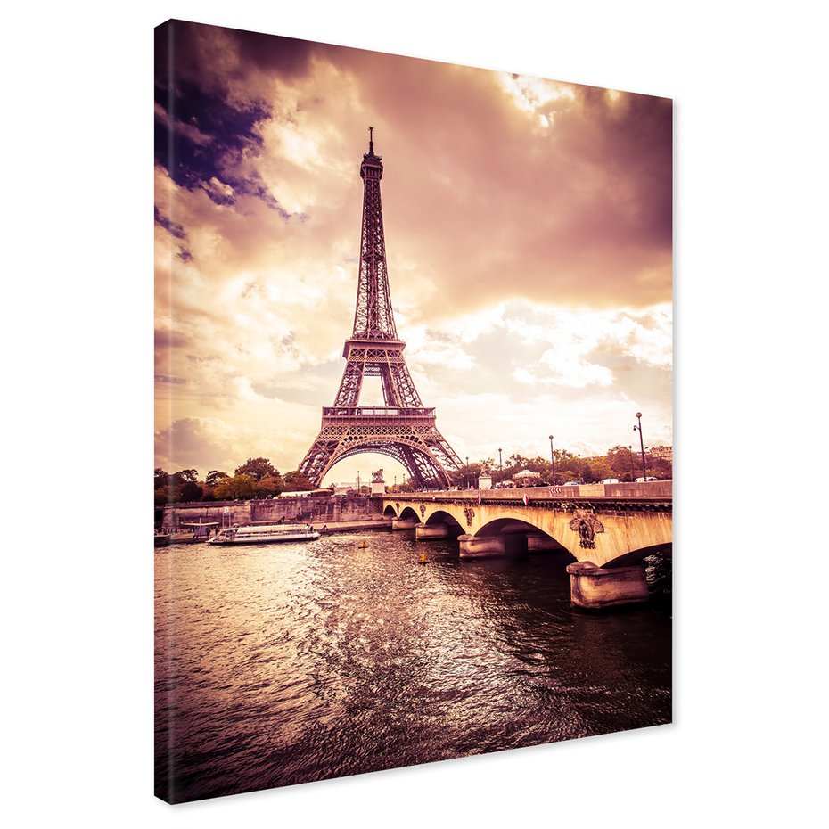Obraz na płótnie - Paryż, Wieża Eiffla, most