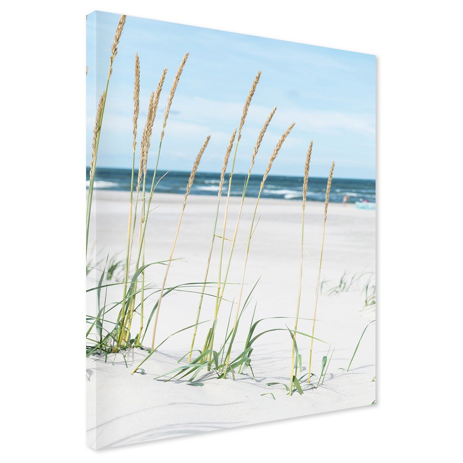 Obraz na płótnie - plaża, morze, trawa