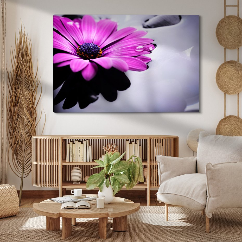 Obraz na płótnie - kwiat, fioletowy, woda