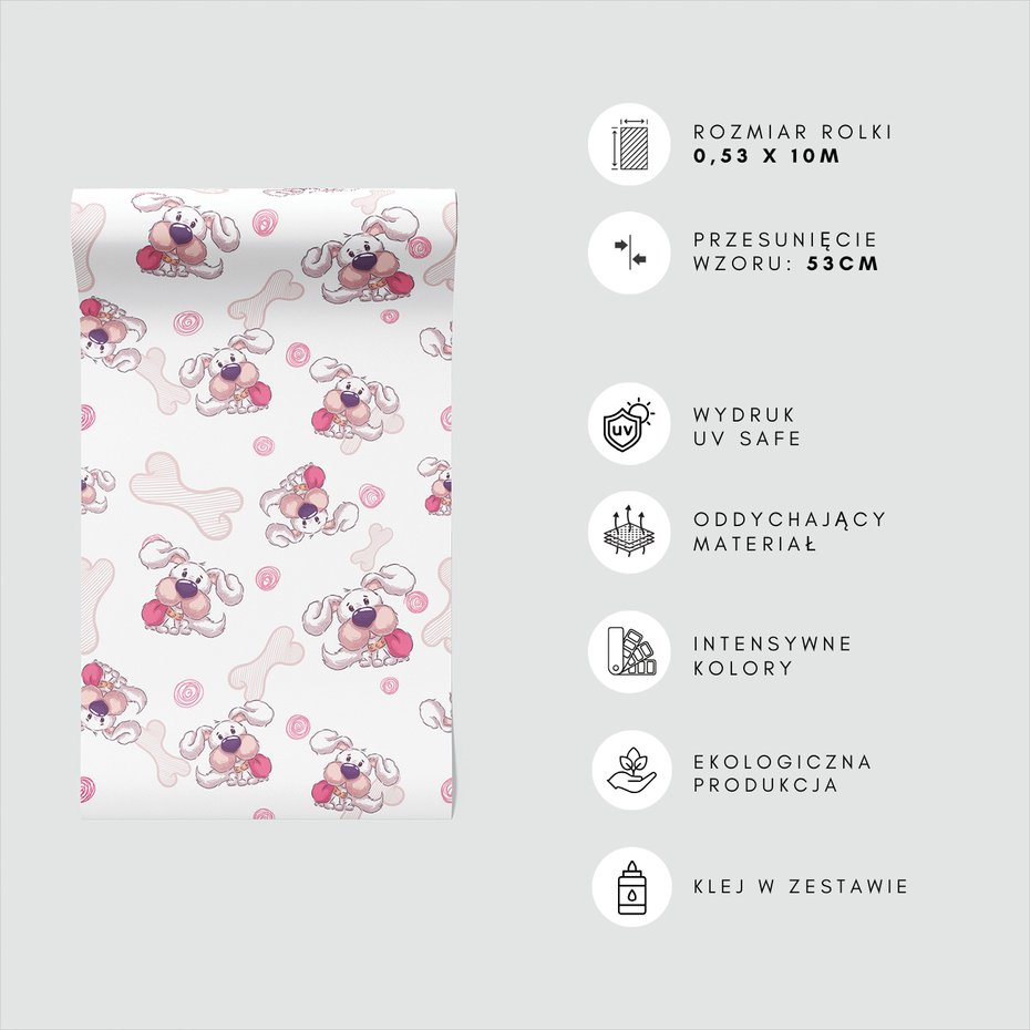 Tapeta - dziecięca, pies, kość,