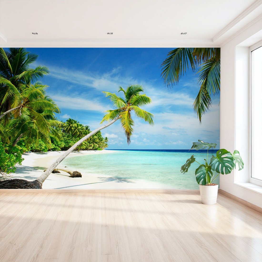 Fototapeta - plaża, palmy, morze