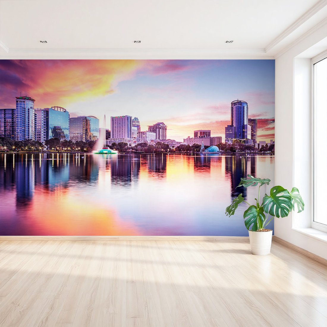 Fototapeta - miasto, jezioro, budynki