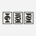 Zestaw obrazy w ramie, plakaty - abstrakcja, minimalizm, kształty - rama czarna