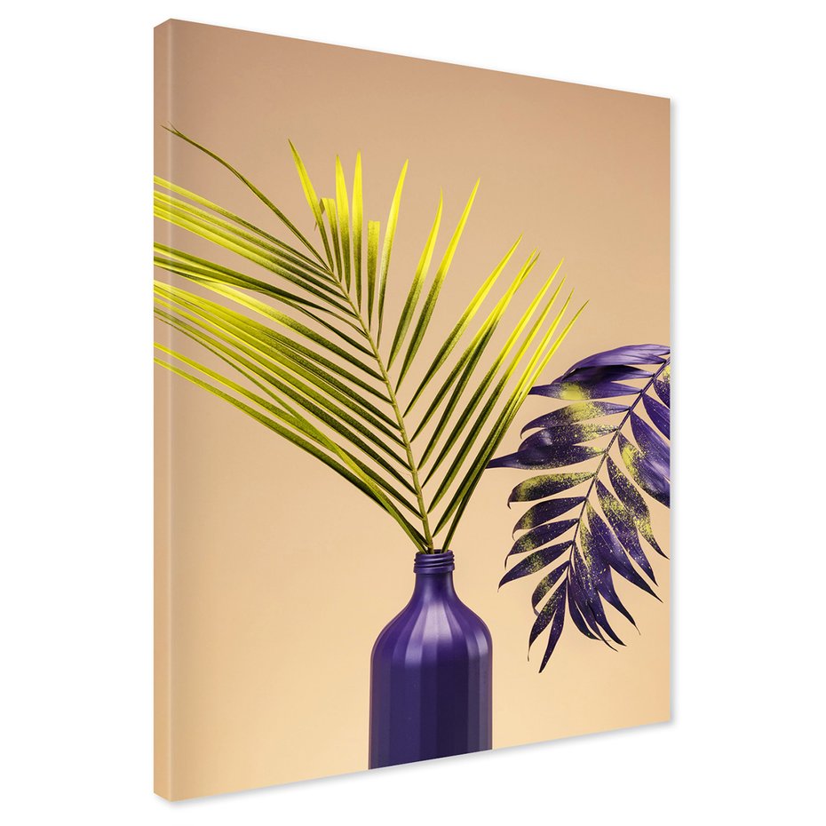 Obraz na płótnie - liście, wazon, abstrakcja