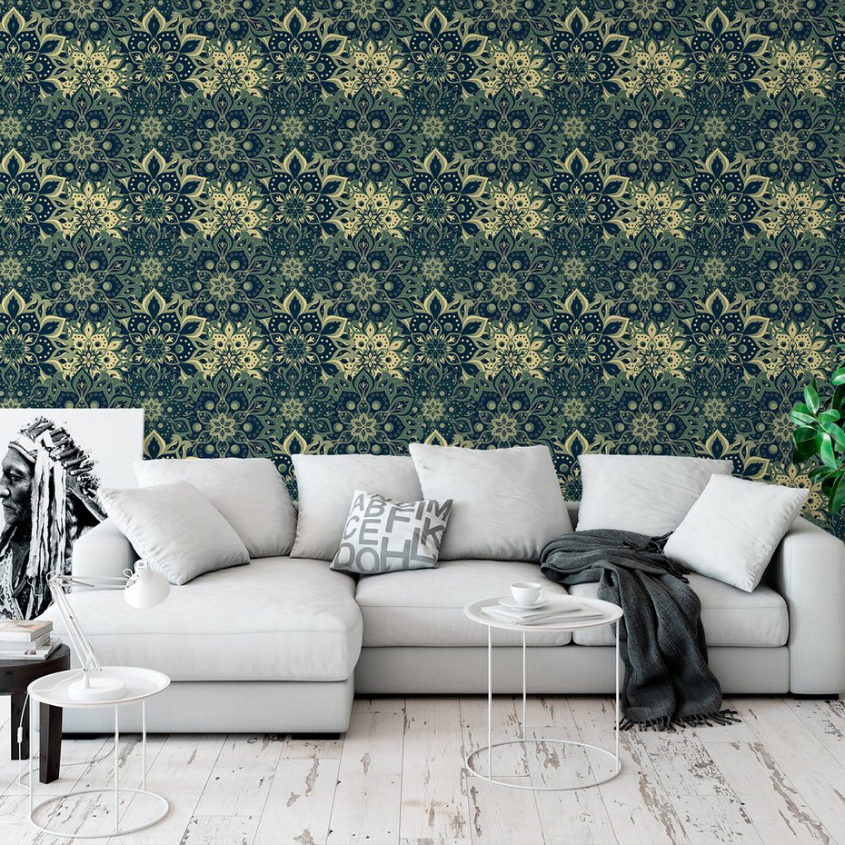 Tapeta - ornament, kwiat, abstrakcja