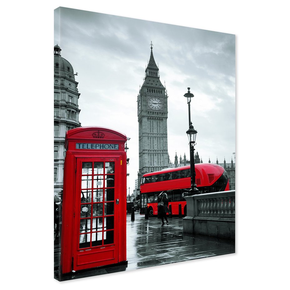 Obraz na płótnie - Londyn, Big Ben, autobus