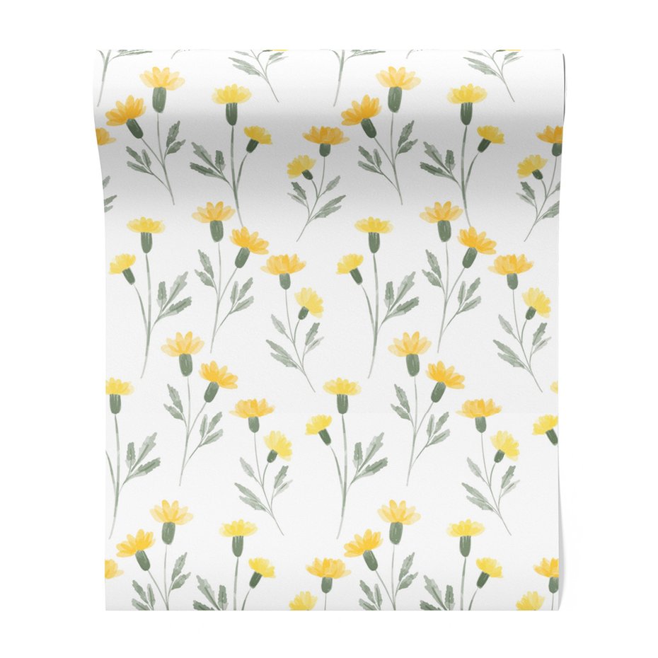 Tapeta - kwiaty, liście, łodygi