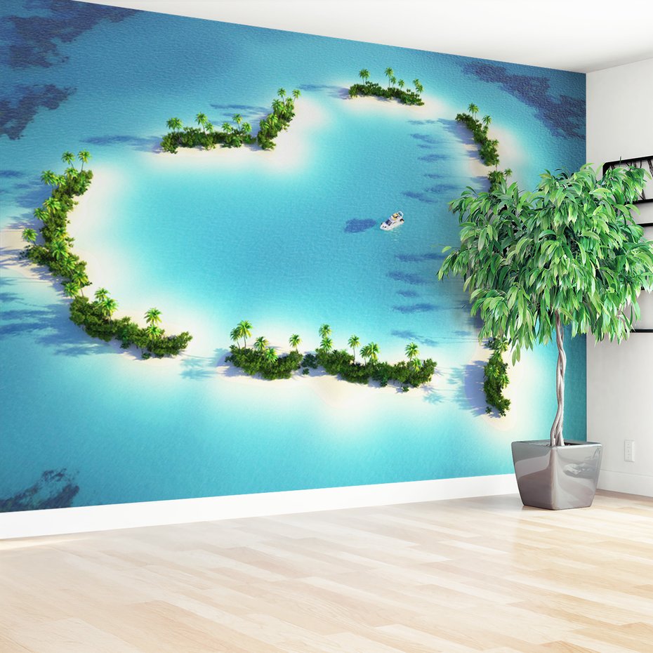 Fototapeta - wyspa, morze, serce