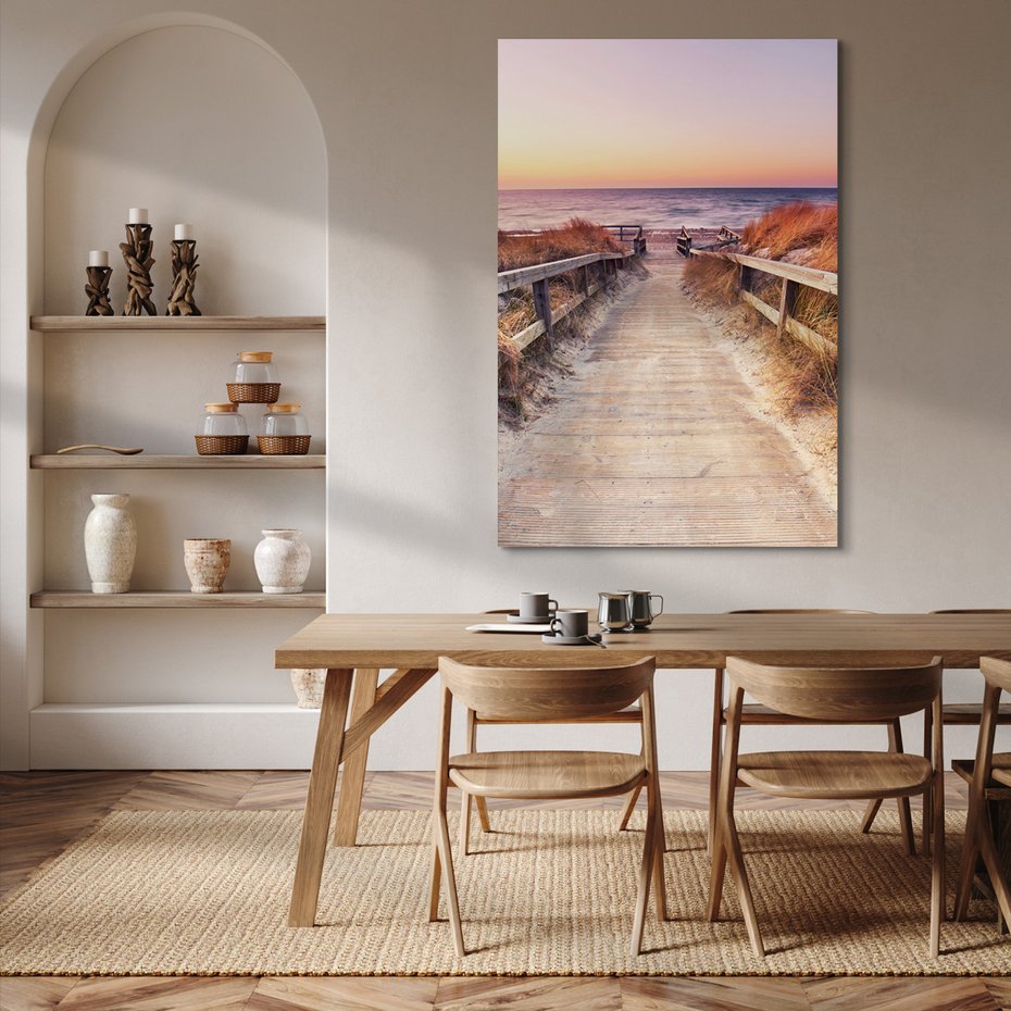 Obraz na płótnie - plaża, morze, zachód słońca