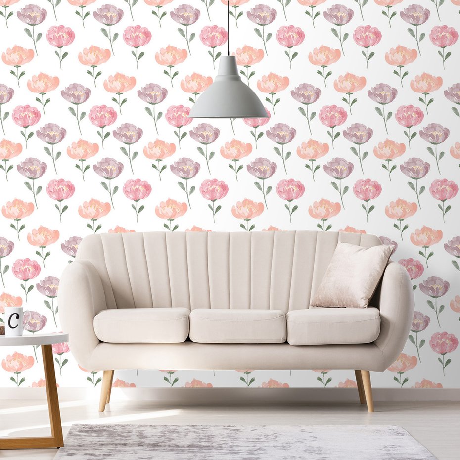 Tapeta - kwiaty, akwarela, kompozycja