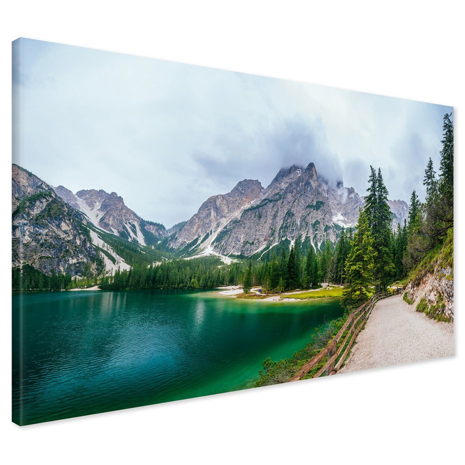 Obraz na płótnie - góry, jezioro, las