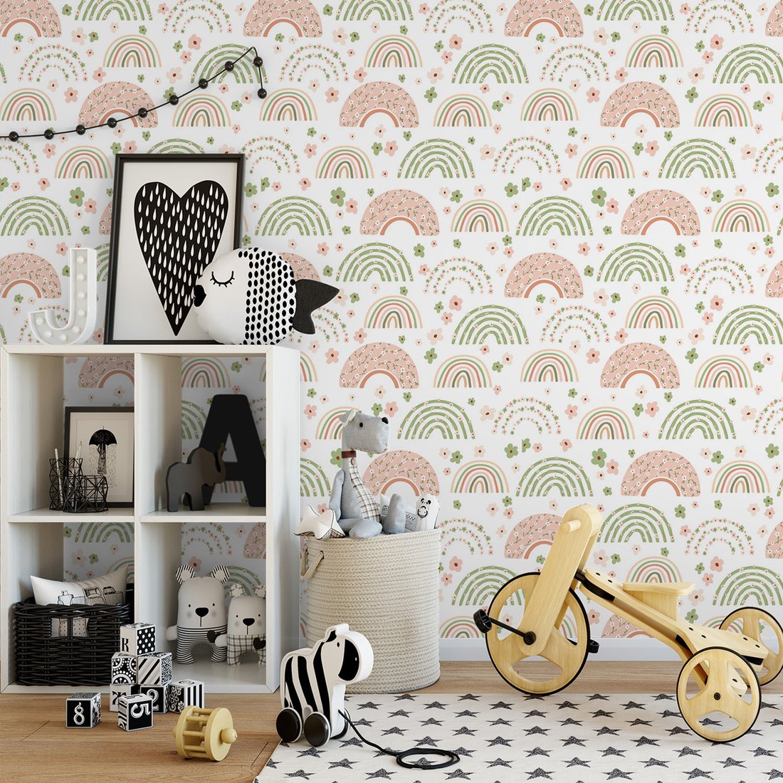 Tapeta - kwiaty, łuki, pastelowe