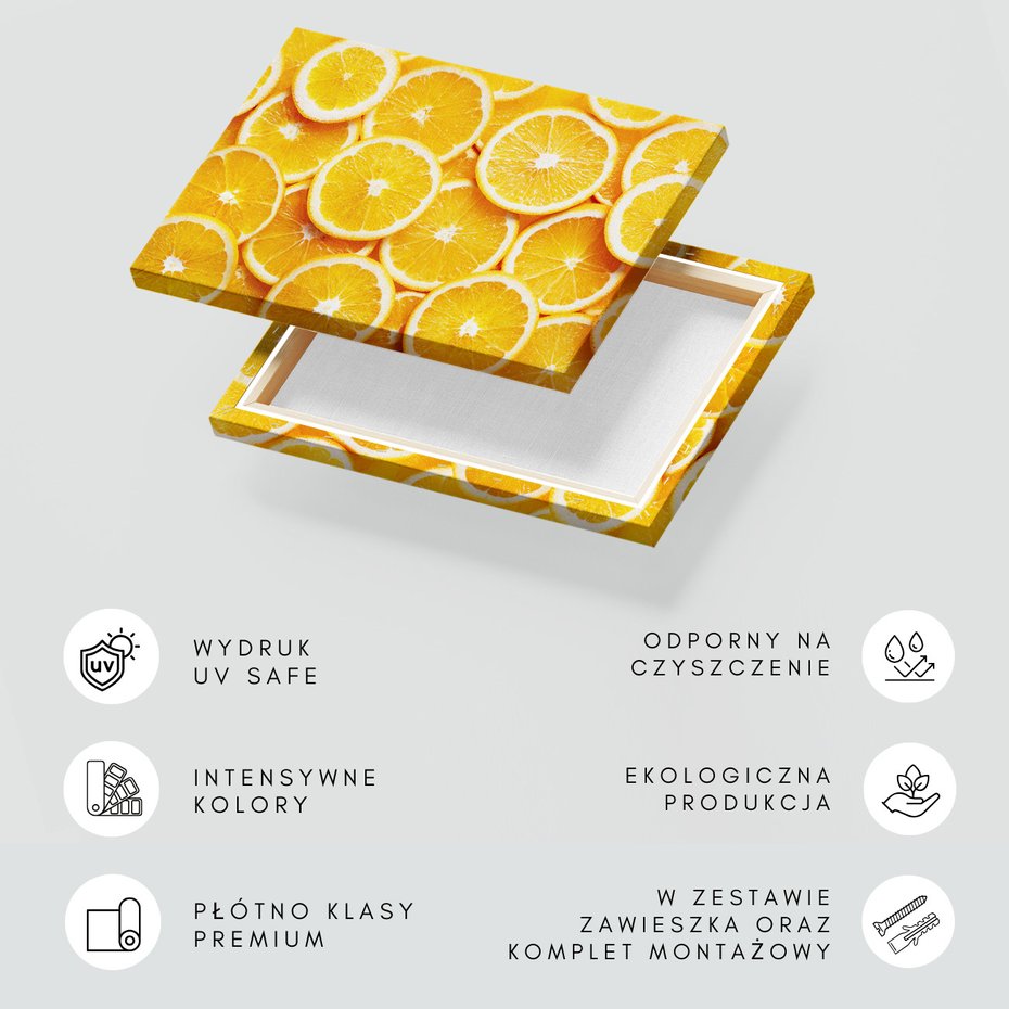 Obraz na płótnie - pomarańcze, owoce, cytrusy