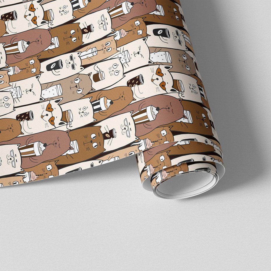 Tapeta - koty, napoje, okulary